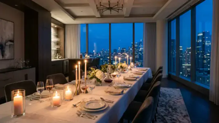 Sala ristorante, luce serale